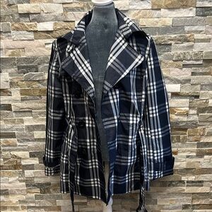 Ashley Stewart Black and White Plaid Jacket